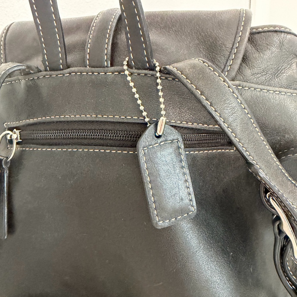 Coach Black Leather Backpack - Picture 3 of 10